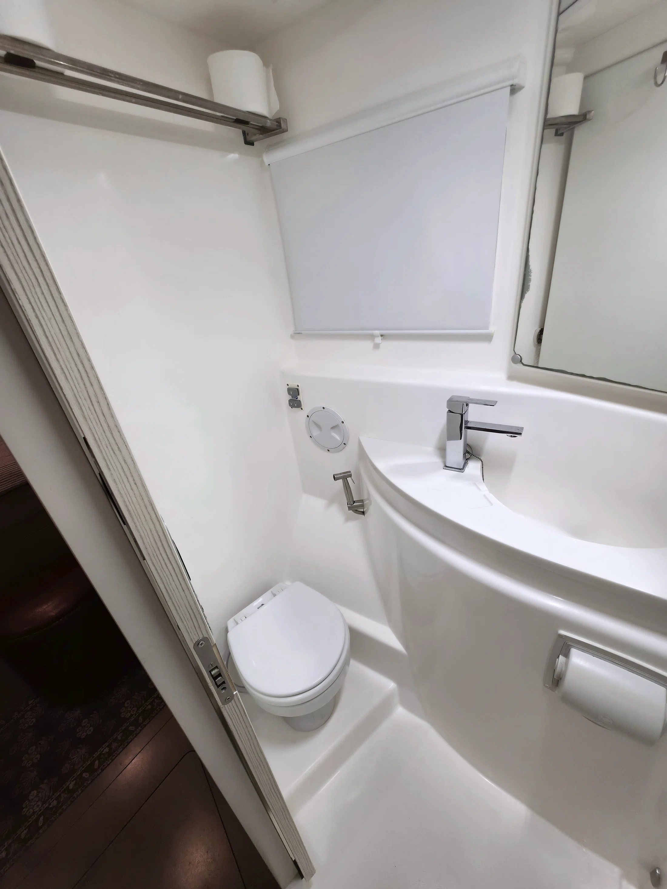 Bathroom and head aboard Freebird